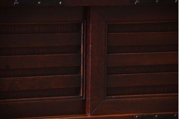 アンティーク家具　古民具・骨董　明治　上手物!古金具付きの三方欅材帳場箪笥