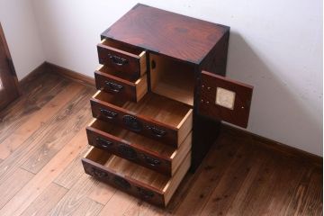 中古　民芸家具　駿河民芸　片開き戸付き小箪笥
