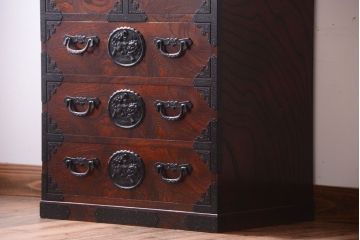 中古　民芸家具　駿河民芸　片開き戸付き小箪笥