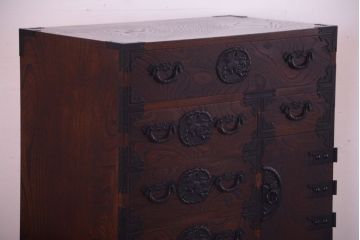 中古　民芸家具　駿河民芸　片開き戸付き箪笥