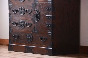 中古　民芸家具　駿河民芸　片開き戸付き箪笥