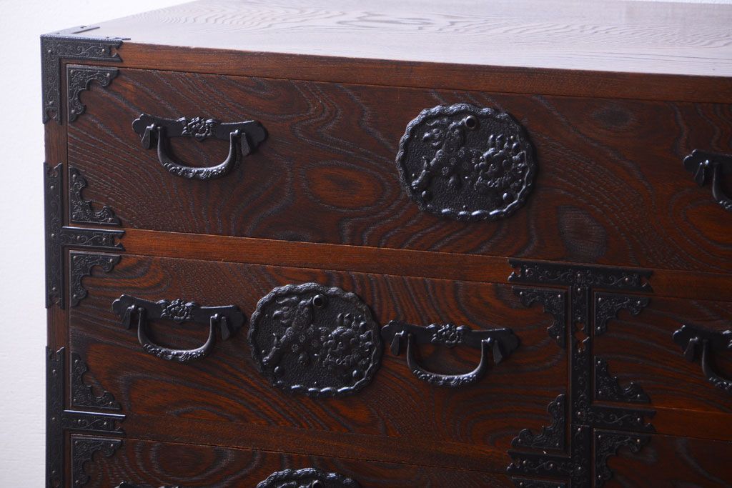 中古　民芸家具　駿河民芸　片開き戸付き箪笥