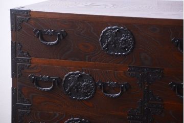 中古　民芸家具　駿河民芸　片開き戸付き箪笥