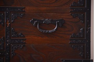 中古　民芸家具　駿河民芸　片開き戸付き箪笥