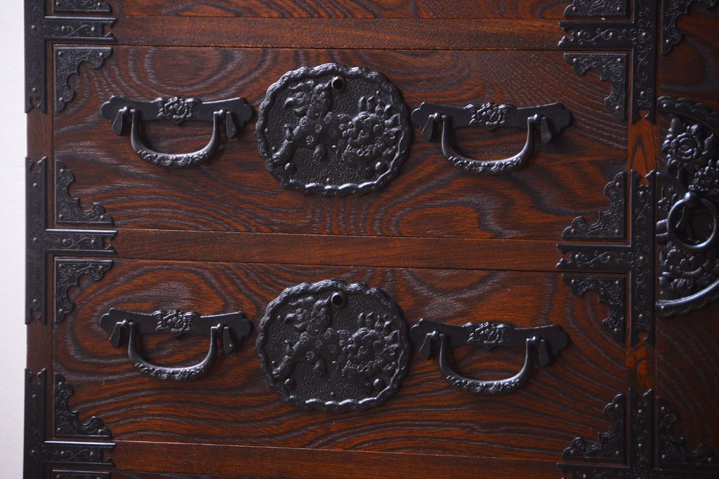 中古　民芸家具　駿河民芸　片開き戸付き箪笥