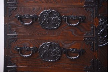 中古　民芸家具　駿河民芸　片開き戸付き箪笥