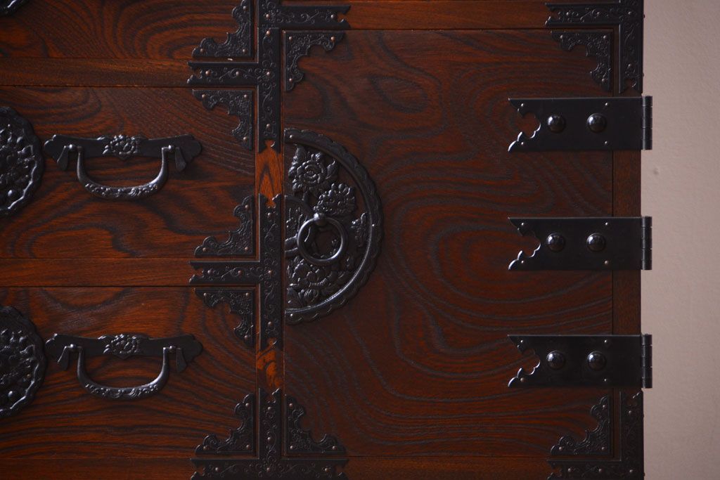 中古　民芸家具　駿河民芸　片開き戸付き箪笥