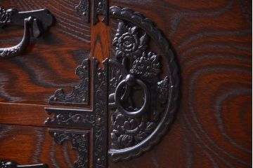 中古　民芸家具　駿河民芸　片開き戸付き箪笥