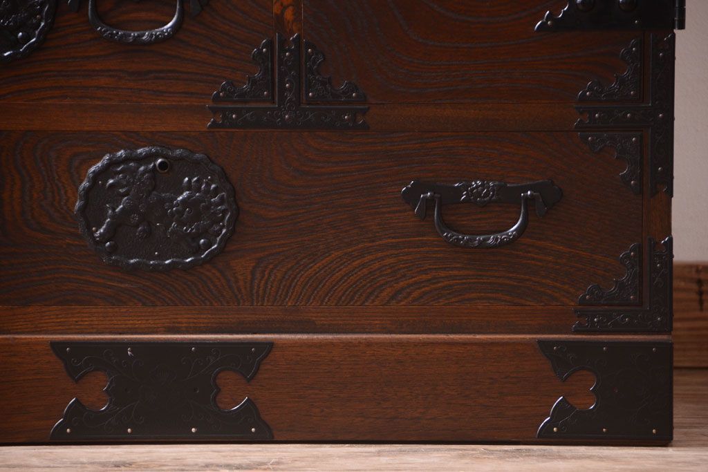 中古　民芸家具　駿河民芸　片開き戸付き箪笥