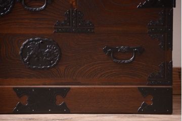 中古　民芸家具　駿河民芸　片開き戸付き箪笥