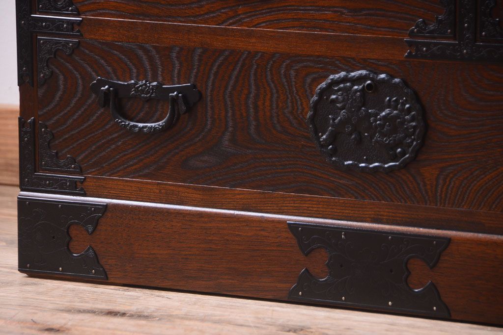 中古　民芸家具　駿河民芸　片開き戸付き箪笥