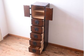 中古　民芸家具　駿河民芸　縦長箪笥