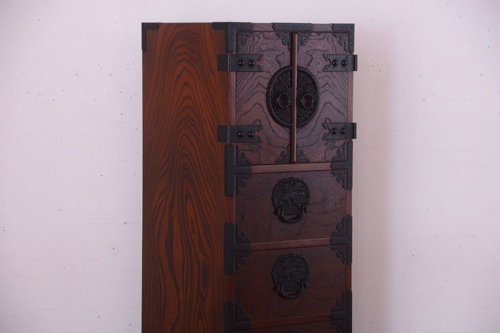 中古　民芸家具　駿河民芸　縦長箪笥