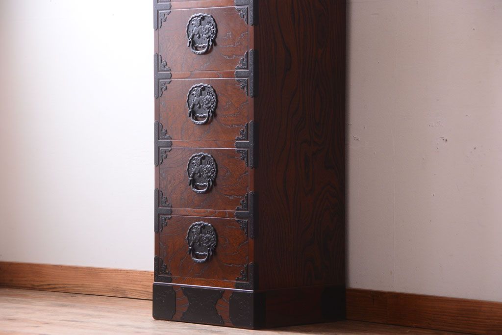 中古　民芸家具　駿河民芸　縦長箪笥