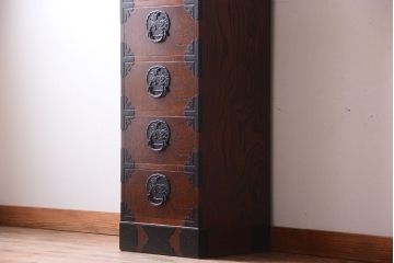 中古　民芸家具　駿河民芸　縦長箪笥