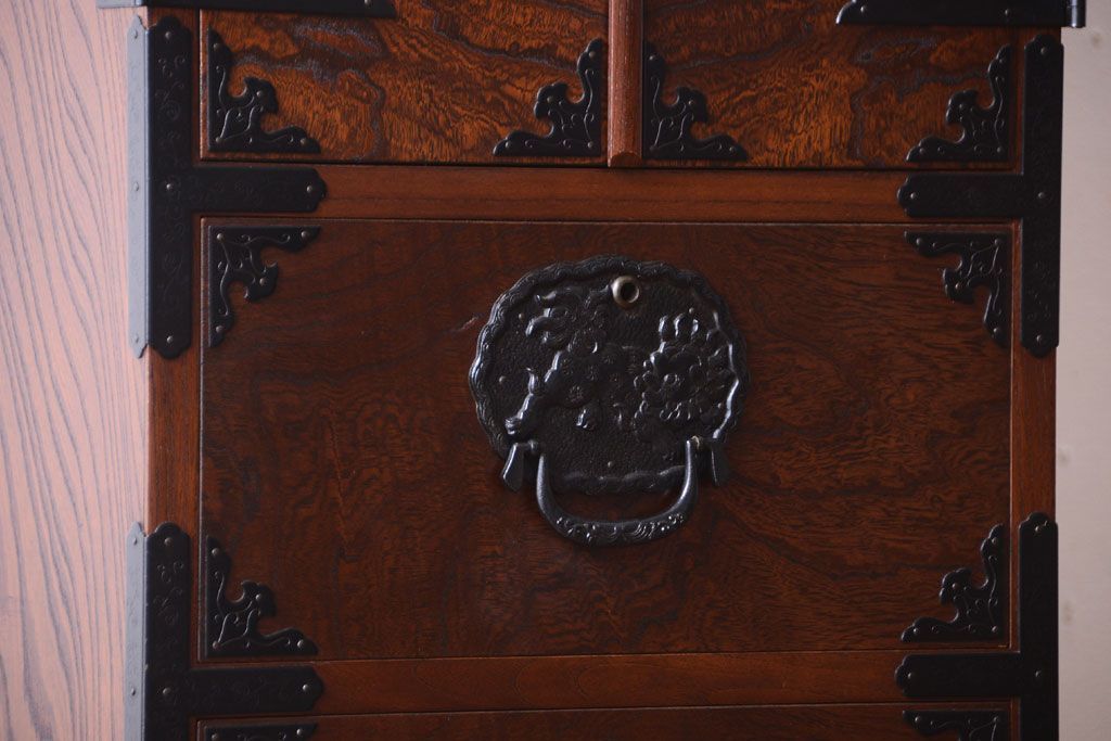 中古　民芸家具　駿河民芸　縦長箪笥