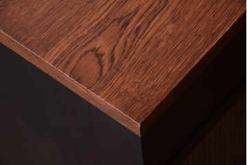 アンティーク家具　アンティークペイント　モールガラス入り!引き出し付きのカウンター収納棚(1)