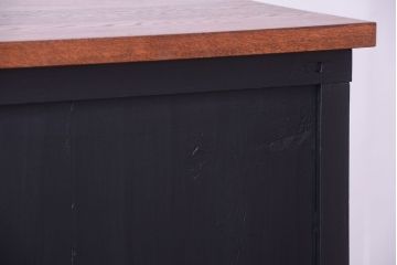 アンティーク家具　アンティークペイント　モールガラス入り!引き出し付きのカウンター収納棚(1)