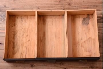 アンティーク家具　アンティークペイント　モールガラス入り!引き出し付きのカウンター収納棚(2)