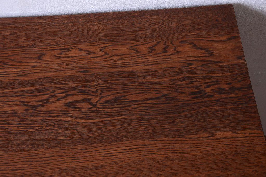 アンティーク家具　アンティークペイント　モールガラス入り!引き出し付きのカウンター収納棚(2)