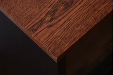 アンティーク家具　アンティークペイント　モールガラス入り!引き出し付きのカウンター収納棚(2)