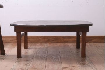 アンティーク家具　アンティーク　古い木のシンプルなオーバル型ちゃぶ台