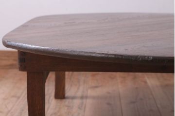 アンティーク家具　アンティーク　古い木のシンプルなオーバル型ちゃぶ台