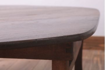 アンティーク家具　アンティーク　古い木のシンプルなオーバル型ちゃぶ台