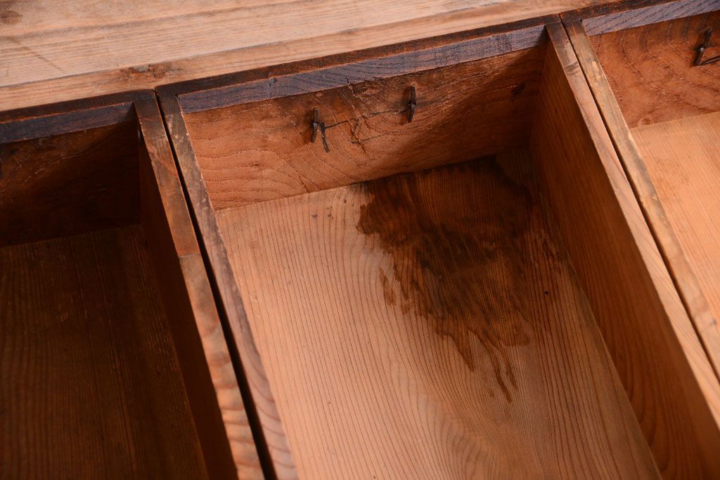 アンティーク家具　古民具・骨董　明治大正期　和モダンスタイル!上品なローボード(水屋箪笥、テレビ台、キャビネット、収納棚)(2)