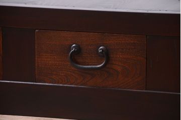 アンティーク家具　古民具・骨董　明治大正期　和モダンスタイル!上品なローボード(水屋箪笥、テレビ台、キャビネット、収納棚)(2)