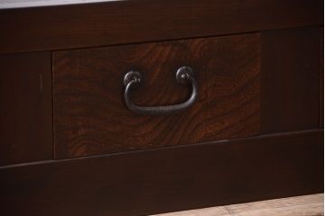 アンティーク家具　古民具・骨董　明治大正期　和モダンスタイル!上品なローボード(水屋箪笥、テレビ台、キャビネット、収納棚)(2)