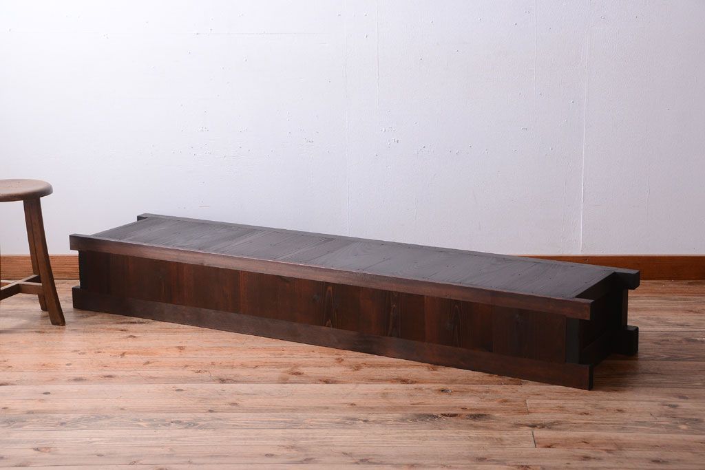 アンティーク家具　古民具・骨董　明治大正期　和モダンスタイル!上品なローボード(水屋箪笥、テレビ台、キャビネット、収納棚)(2)