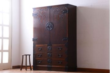 中古　民芸家具　駿河民芸　ワードローブ(衣装箪笥)