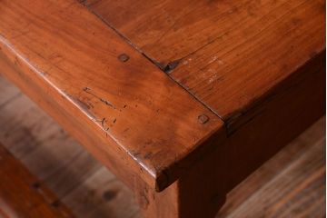 ヴィンテージ家具　海外ビンテージ　ジャンク品　チーク古材製の特大作業台(ダイニングテーブル)