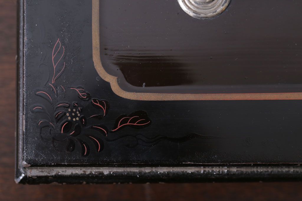 アンティーク雑貨　和製アンティーク　大正〜昭和初期　小振りな鉄製手提げ金庫