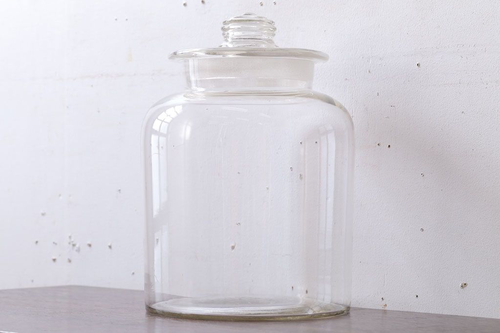 アンティーク雑貨　昭和レトロ　ガラス蓋のガラス瓶(2)