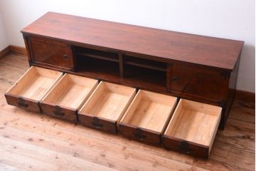 アンティーク家具　アンティーク　前面欅材!漆が綺麗な衣装箪笥ローボード(3)