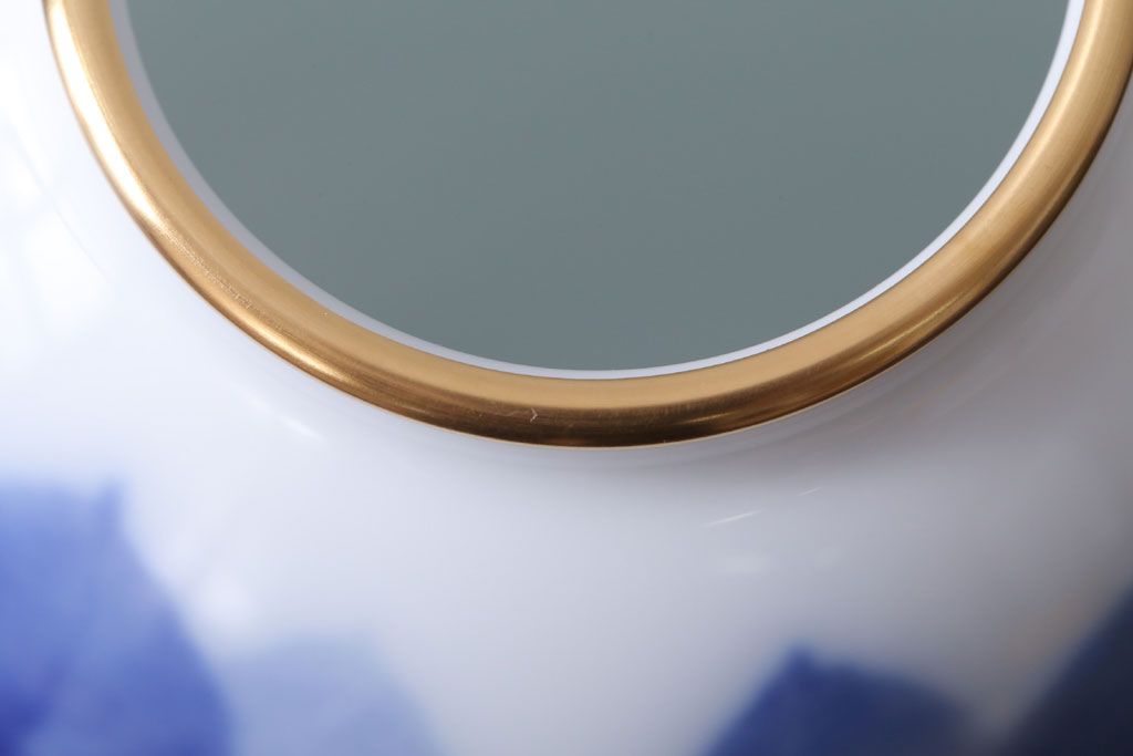 アンティーク雑貨　中古　大倉陶園(おおくらとうえん)　ブルーローズ　15cm　花器