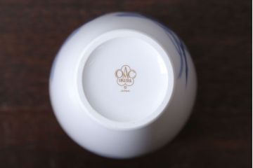 アンティーク雑貨　中古　大倉陶園(おおくらとうえん)　ブルーローズ　15cm　花器