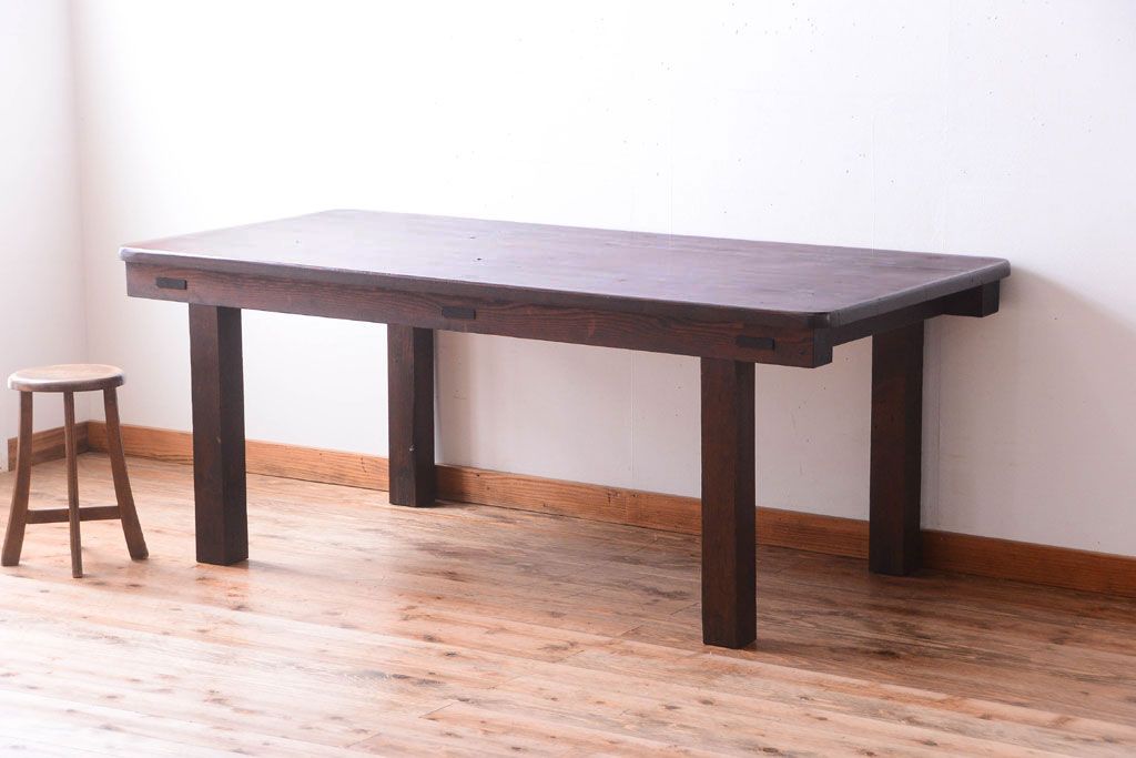 アンティーク家具　和製アンティーク　松材の大きな古い作業台