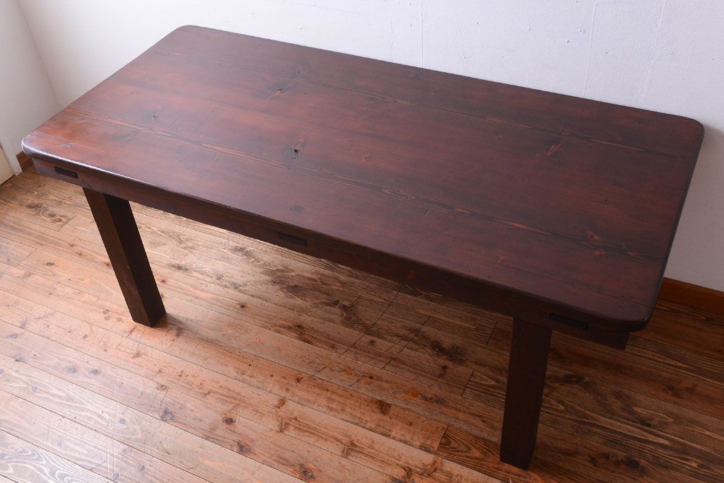 アンティーク家具　和製アンティーク　松材の大きな古い作業台