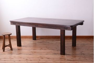 アンティーク家具　和製アンティーク　松材の大きな古い作業台