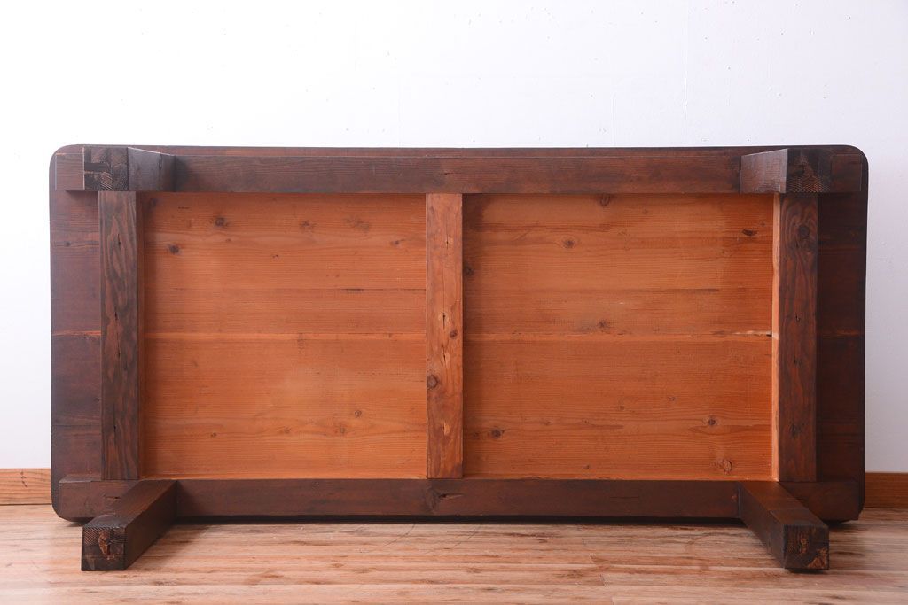 アンティーク家具　和製アンティーク　松材の大きな古い作業台