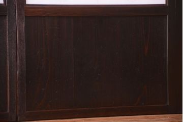 古民具・骨董　和モダンスタイル!古い木の上品な障子戸4枚セット(ガラス帯戸)