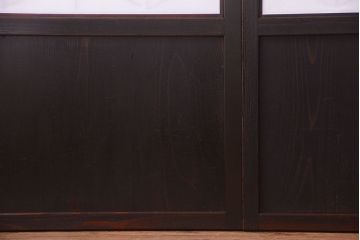 古民具・骨董　和モダンスタイル!古い木の上品な障子戸4枚セット(ガラス帯戸)