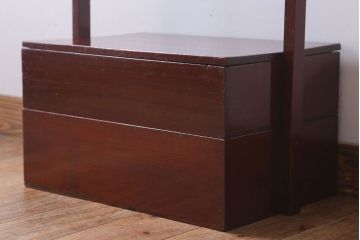 アンティーク雑貨　古民具・骨董　明治　漆塗りの古い岡持ち(1)