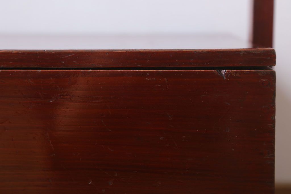 アンティーク雑貨　古民具・骨董　明治　漆塗りの古い岡持ち(1)