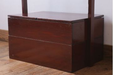 アンティーク雑貨　古民具・骨董　明治　漆塗りの古い岡持ち(2)