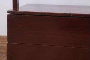 アンティーク雑貨　古民具・骨董　明治　漆塗りの古い岡持ち(2)