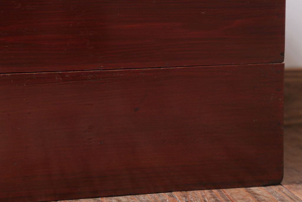 アンティーク雑貨　古民具・骨董　明治　漆塗りの古い岡持ち(2)